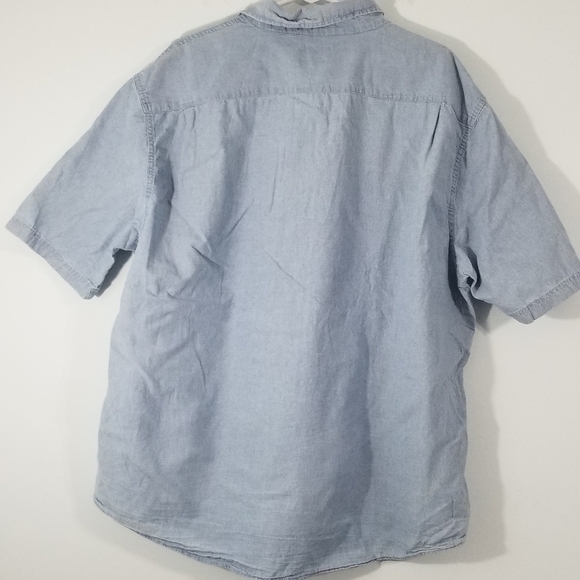 Wrangler Collared Button Up Denim Shirt. Plus Size 2XL. Dual Front Pockets. - Picture 4 of 5